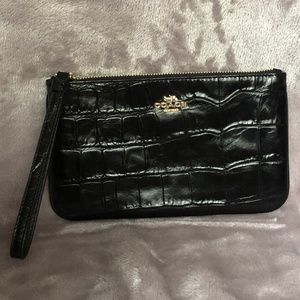 Coach embossed Crocodile leather Wristlet